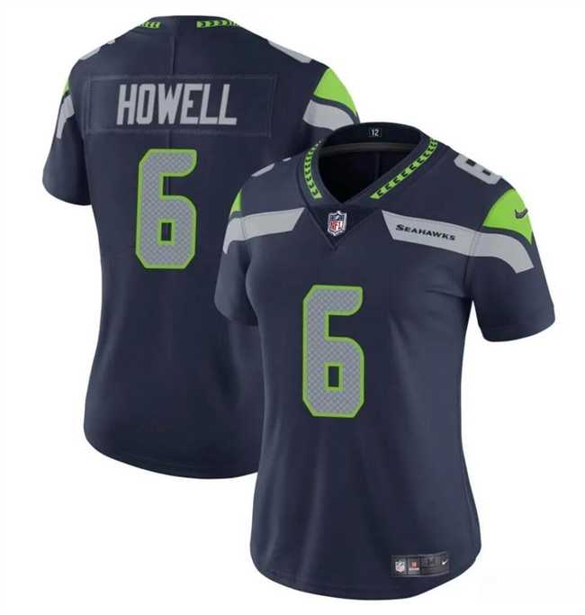Women%27s Seattle Seahawks #6 Sam Howell Navy Vapor Limited Stitched Jersey Dzhi->women nfl jersey->Women Jersey